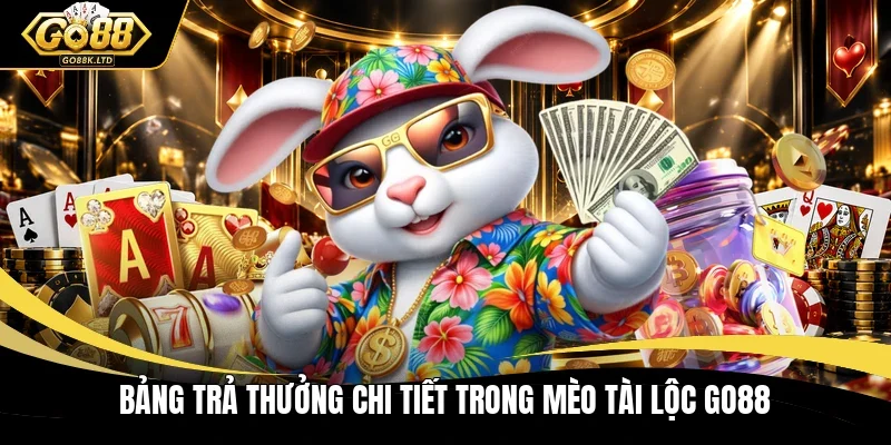 Bảng trả thưởng chi tiết trong Mèo tài lộc GO88